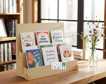Greeting Card Display Stand, XL CounterTop 2 Tier Rack for Craft Trade Shows