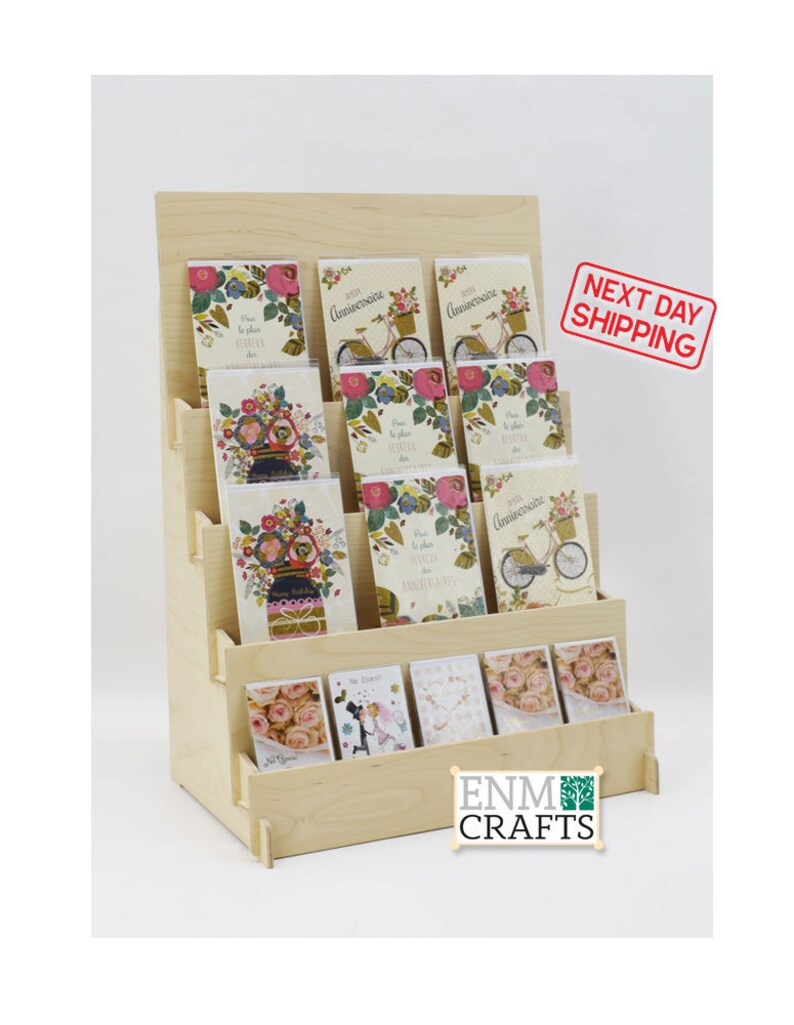 Greeting Card Display Countertop 4 Tier Rack for Craft Trade Etsy