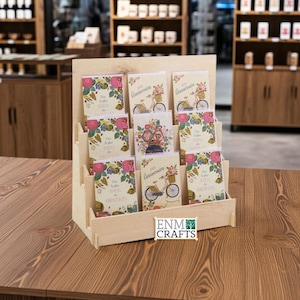 Greeting Card Display, CounterTop 3 Tier Rack for Craft Trade Shows