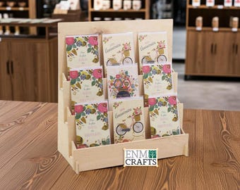 Greeting Card Display, CounterTop 3 Tier Rack for Craft Trade Shows