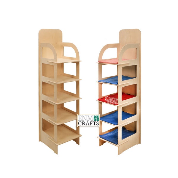 T-Shirt Retail Display Rack, 5 Tier Floor Display Rack, Collapsible Shelving Unit, Free Shipping