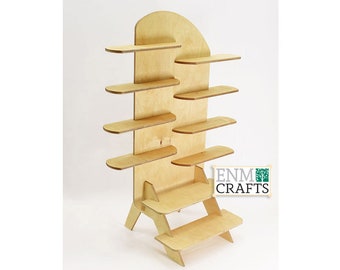 Retail Display Stand with 10-tier Wooden Countertop Rack, Product Display Rack
