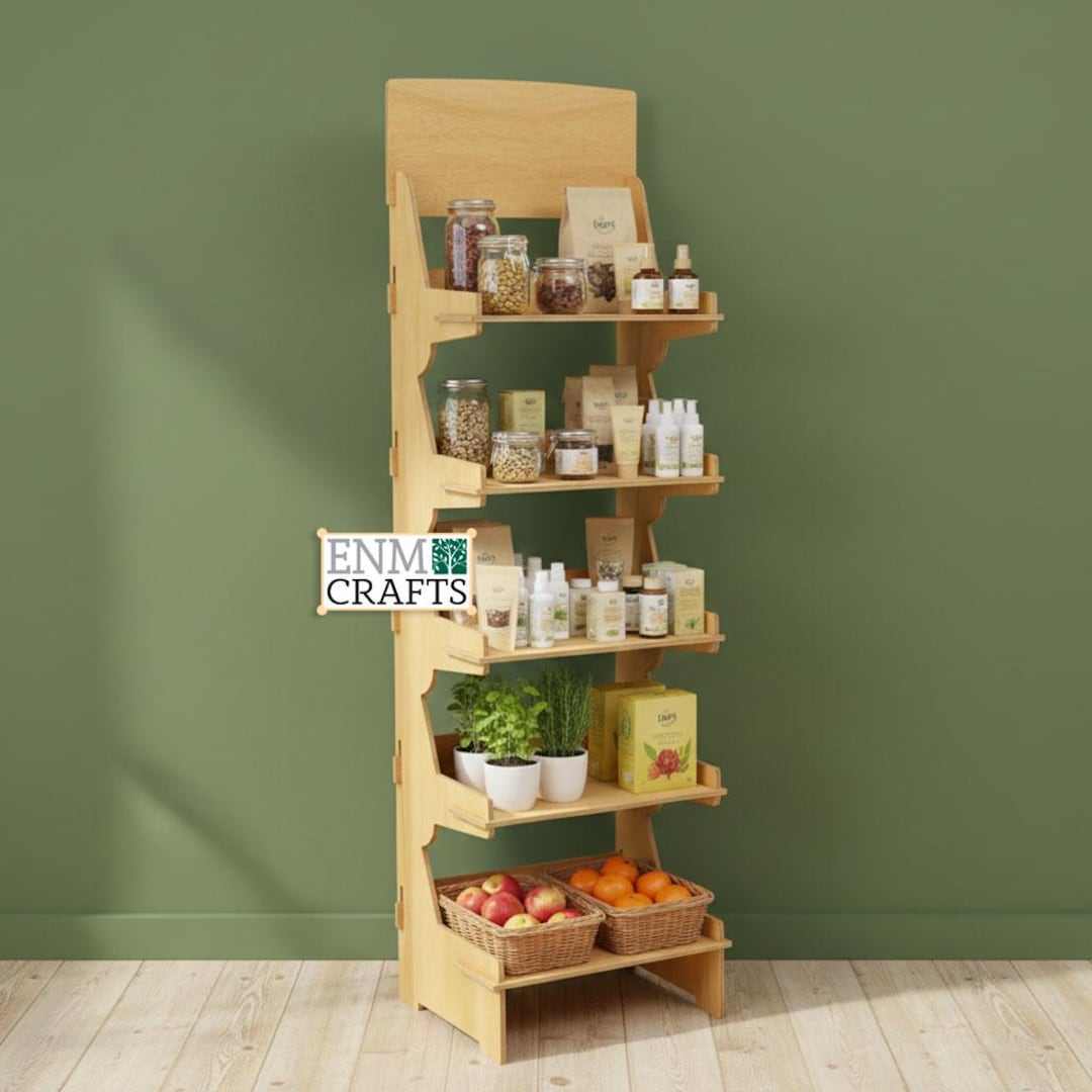 Retail Display Rack, 5 Tier Floor Display Rack, Collapsible