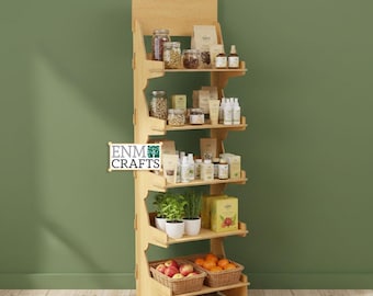 Retail Display Rack, 5 Tier Floor Display Rack, Collapsible Shelving Unit