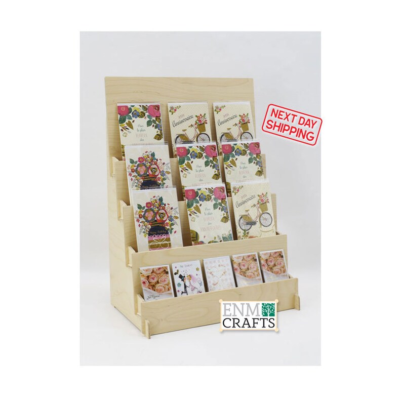 Greeting Card Display Countertop 4 Tier Rack for Craft Trade Etsy