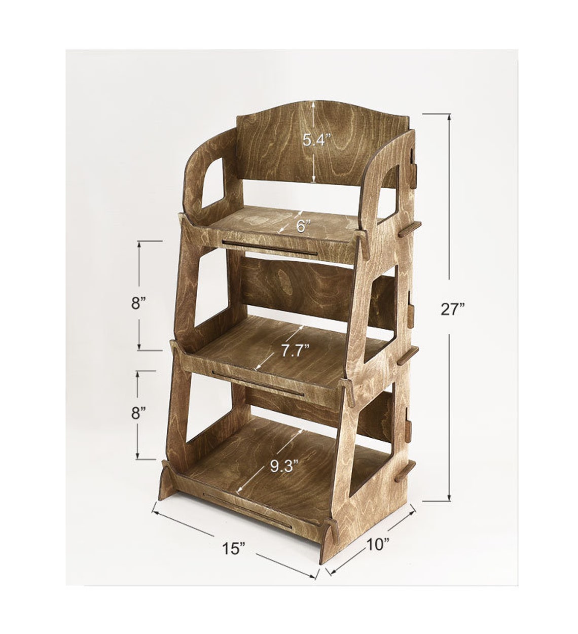 3tier Slanted Display Rack Wooden Countertop Rack Product Etsy