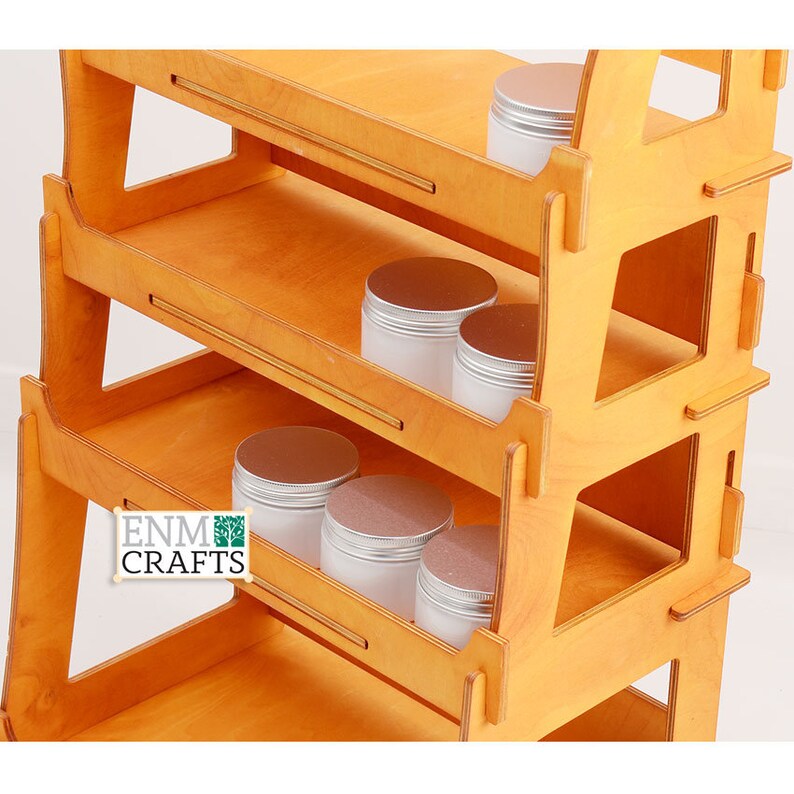 4-tier Wooden Display Rack, Wooden Countertop Rack, Product Display ...