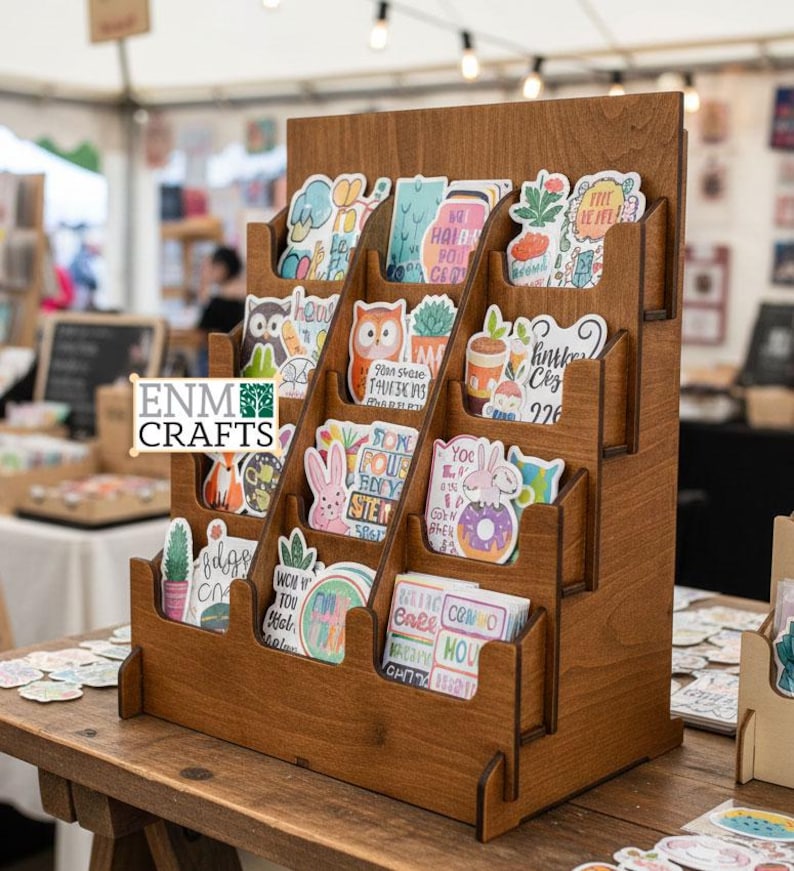 Sticker Display Rack Mockup 12 Pocket 4