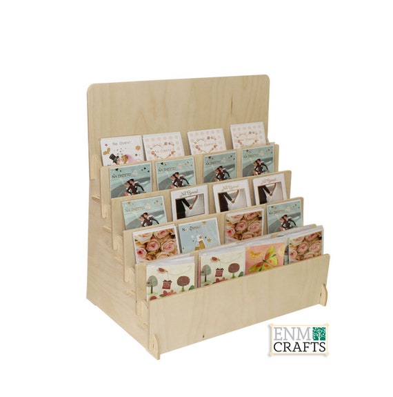 Greeting Card Rack Countertop Wooden Display Stand No Tool - Etsy