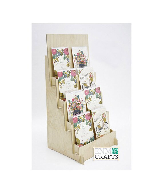 Présentoir Cartes De Vœux En Bois 4 Niveaux - Support Multi-Usage Pour Photos Et Autocollants