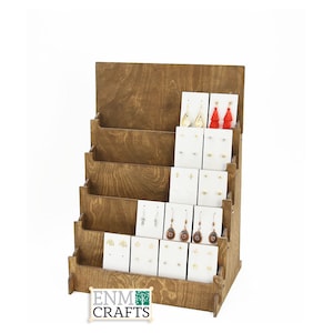 Earring Cards Stand, Holds 25 Cards, TableTop 5 Tier Rack for Market Shows