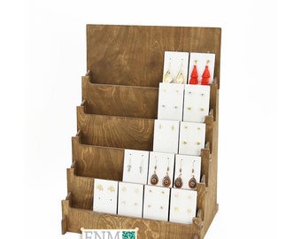 Earring Cards Stand, Holds 25 Cards, TableTop 5 Tier Rack for Market Shows