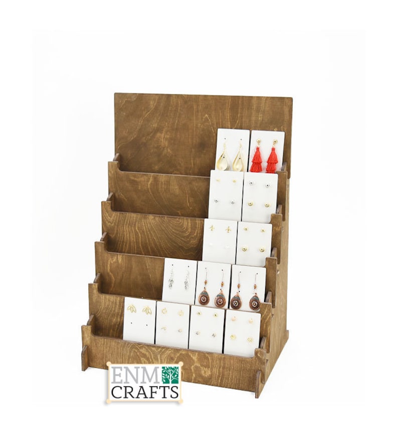 5 Tiered XL Earring Cards Display Holds 25 Cards Countertop Etsy