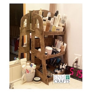 Bathroom Organizer, Bathroom Shelf, Slanted Tiers, Bathroom Rack from plywood