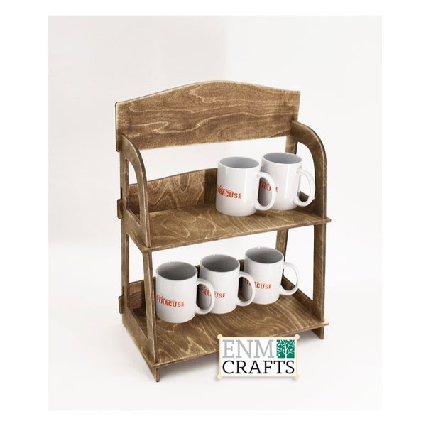 Craft Show Display Stand 2-tier Wooden Countertop Rack, Product Display Rack