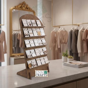 Earrings Card Display, Earrings Holder for Craft Trade Shows, Adjustable Shelving Height