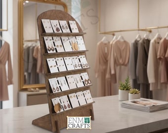 Earrings Card Display, Earrings Holder for Craft Trade Shows, Adjustable Shelving Height