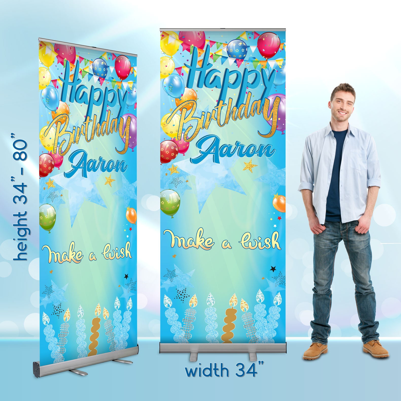 Happy Birthday Retractable Banner Celebration Banner Etsy