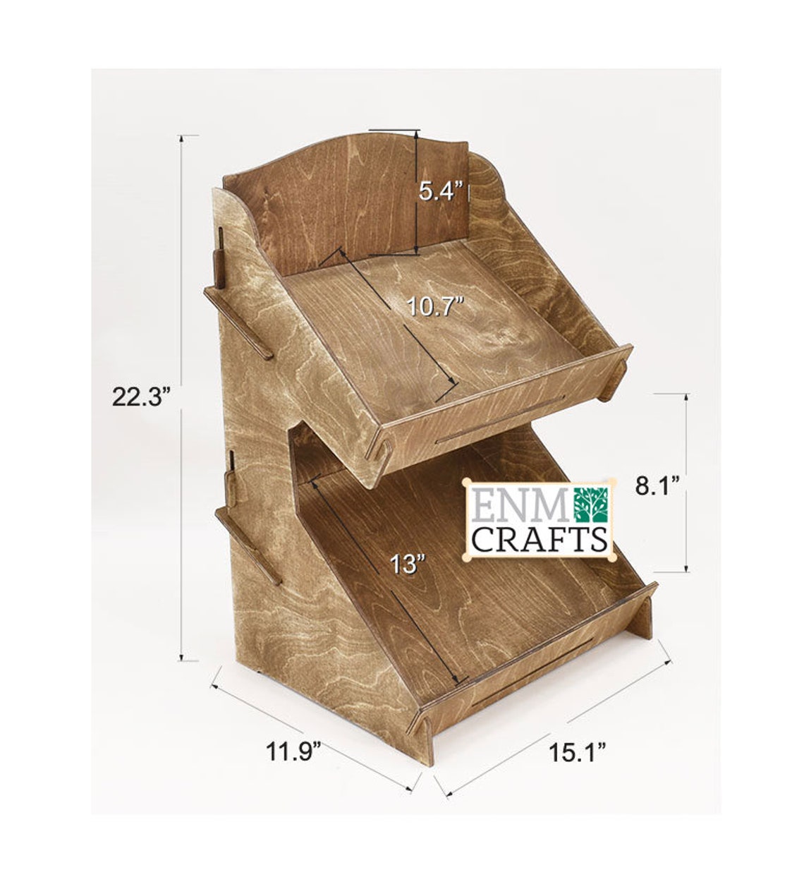 Craft Show Slanted Display Rack, 2-tier Wooden Table Top Rack, Product ...