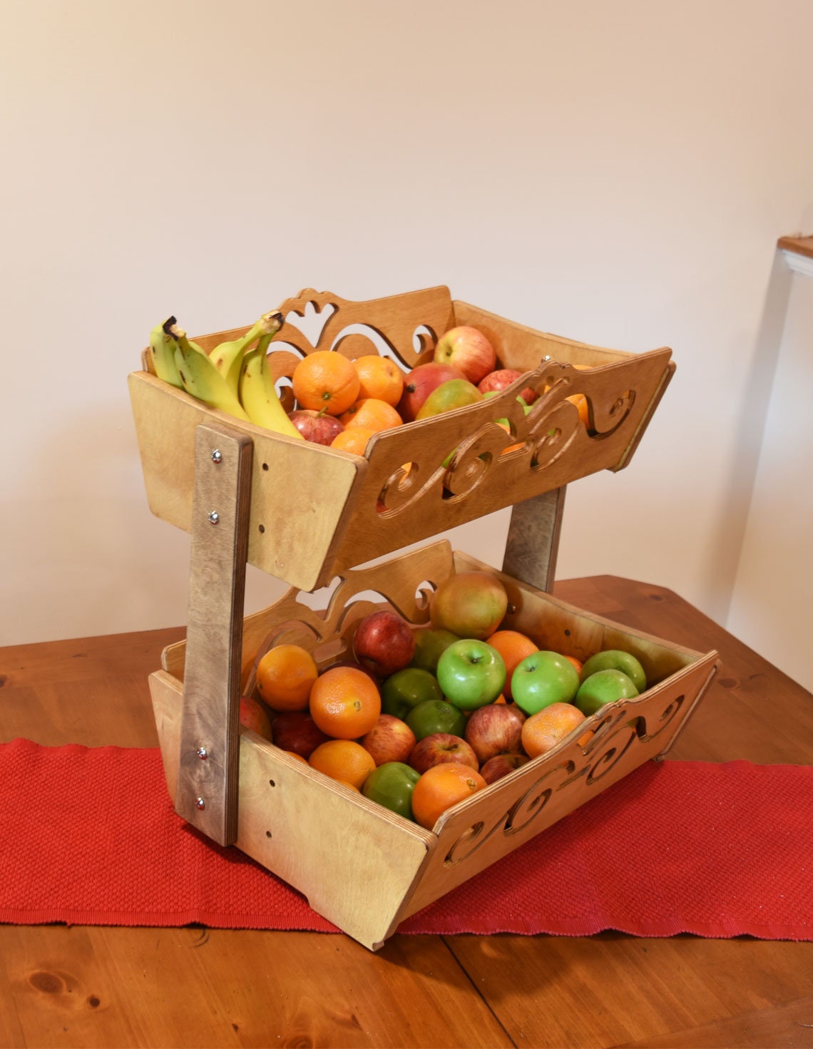 2 Tier Fruit Basket Kitchen Storage Basket Organization Etsy