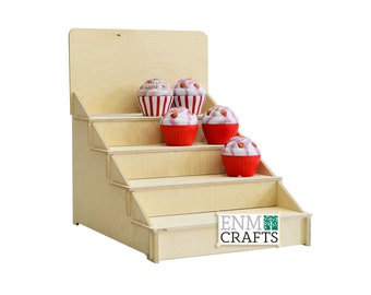 Craft Show Display 4-tier  Wooden Countertop Rack, Product Display