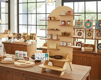 Mini Présentoir Comptoir Bois 3 Niveaux - Casier Exposition MP3x3