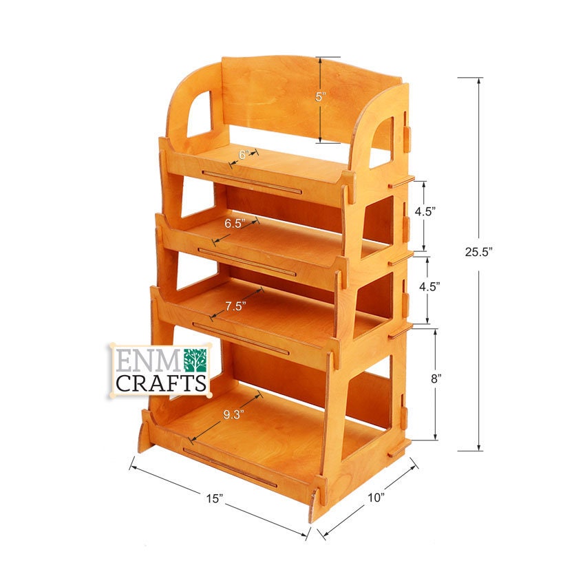 Wooden Small Display Racks 4-tier Wooden Display Rack, Wooden Countertop Rack, Product Display ...