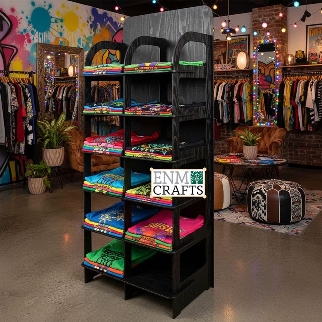 T Shirt Racking T-shirt Retail Display Rack, 6 Tier Floor Display Rack, Collapsible ...