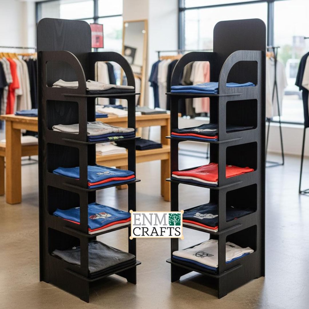 Display Rack For Shirts T-shirt Retail Display Rack, 5 Tier Floor Display Rack, Collapsible ...
