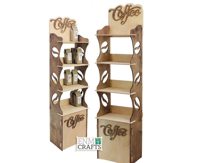Colapsable Display Racks Coffee Bags Display Rack, 4 Tier Floor Merchandise Display Stand ...