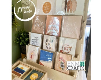 Greeting Card Display, CounterTop 4 Tier Rack for Craft Trade Shows- Next Day Shipping