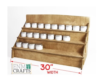 30 inch wide Craft Booth Display, 3-tier Wooden Countertop Rack, Product Display