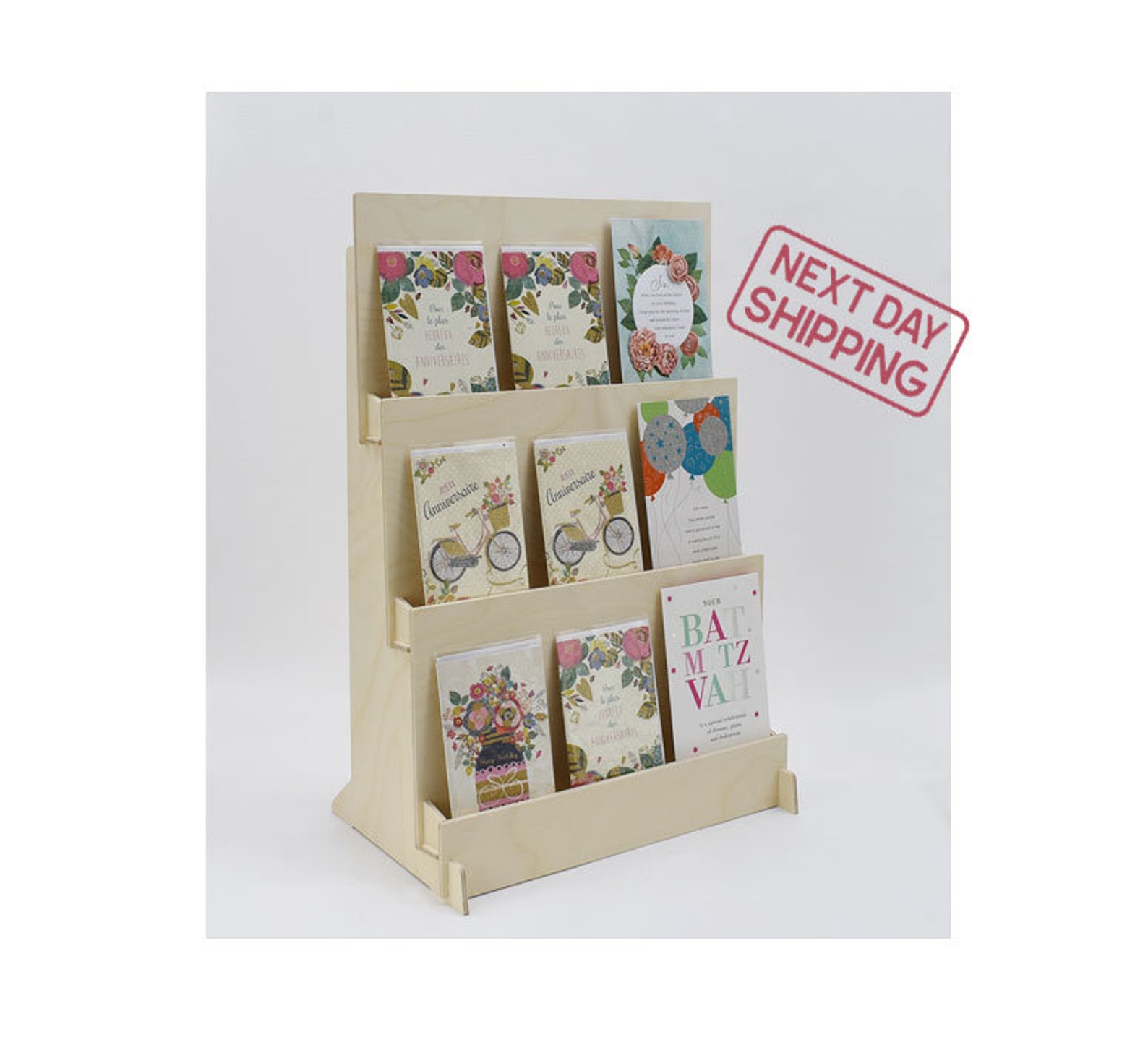 3 Tiered XL Greeting Card Display Counter Top 3 Tier Rack for Etsy