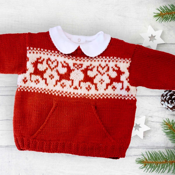 Handmade Red Reindeer Sweater