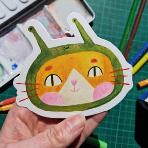 Autocollant en vinyle pour costume d'escargot chat mignon | Scrapbooking, Sticker Bullet Journal, Sticker agenda, Sticker illustré mignon