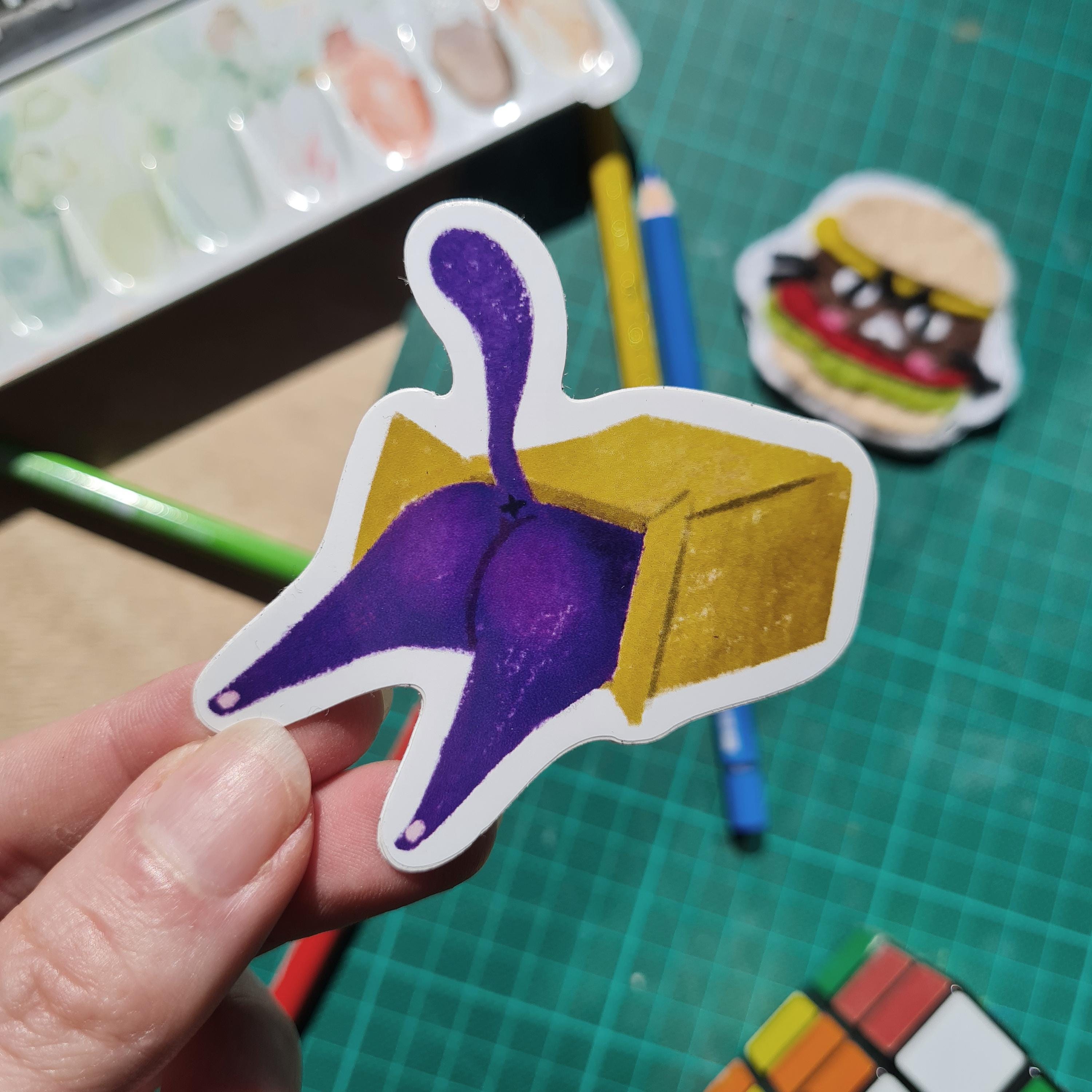 Cat Bum Vinyl Sticker | Scrapbooking, Bullet Journal Sticker, Planner Sticker, Cute Illustrated Sticker