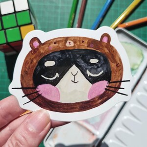 Autocollant en vinyle pour costume d'ours chat mignon | Scrapbooking, Sticker Bullet Journal, Sticker agenda, Sticker illustré mignon