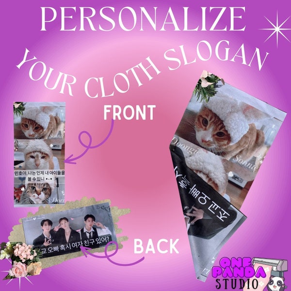 Machen Sie Ihr eigenes doppelseitiges Stoffbanner/Slogan! Sie gestalten und wir drucken es! KPOP Slogan | KPOP Banner | KPOP Banner | Stoff Slogan |