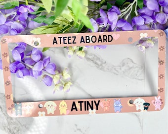 Ateez License Plate Frame: UV Printed Aluminum Car Accessory