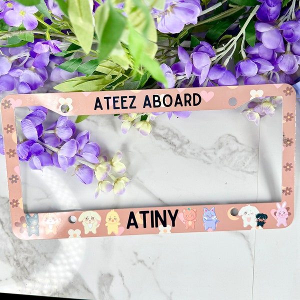 Aniteez License Plate Frame | car accessory |  Ateez Plate | Ateez Mech | Kpop Plates