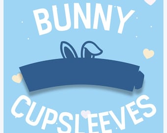 Bunny Cupsleeve Template | K-Pop Event, Cafe (Digital Download)