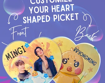 Custom K-Pop Bias Picket Fan Sign: Round and Heart shapes Available Personalized Concert Picket