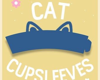 Cat Cupsleeve Template | Editable K-Pop Event Design (PNG, Canva, PSD, AI)