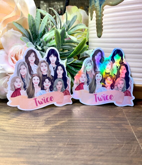 Twice Kpop Group White Vinyl Or Holographic Vinyl Waterproof Etsy Australia