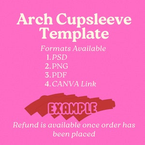 Arch Cupsleeve Template File Only | Custom Cupsleeve | Cupsleeve Wedding | Cupsleeve Event | Cupsleeve Template | Custom Kpop Template