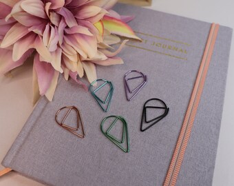 Paper clips - teardrop shape, different colours