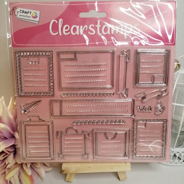 Clear Stamps, Bullet Journal Stamps, Notes, Notes, Frames, Silicone Stamps