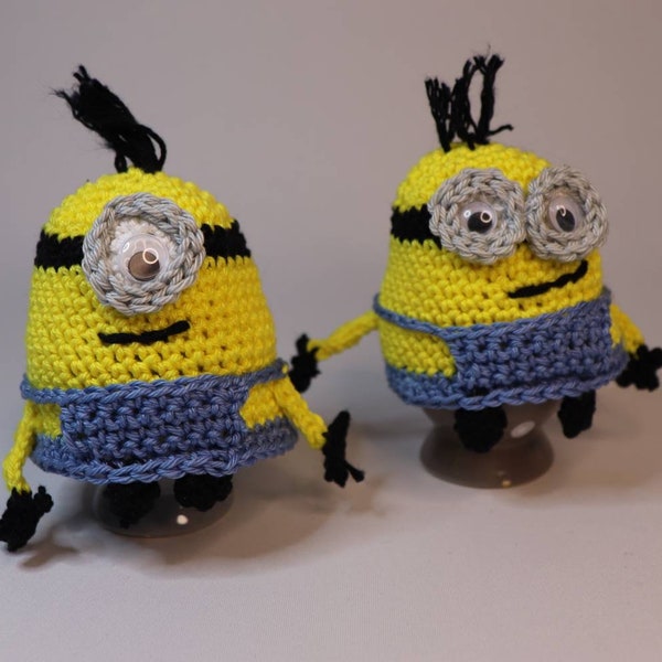 Minions Eierwärmer gehäkelt zur Dekoration oder als Geschenk