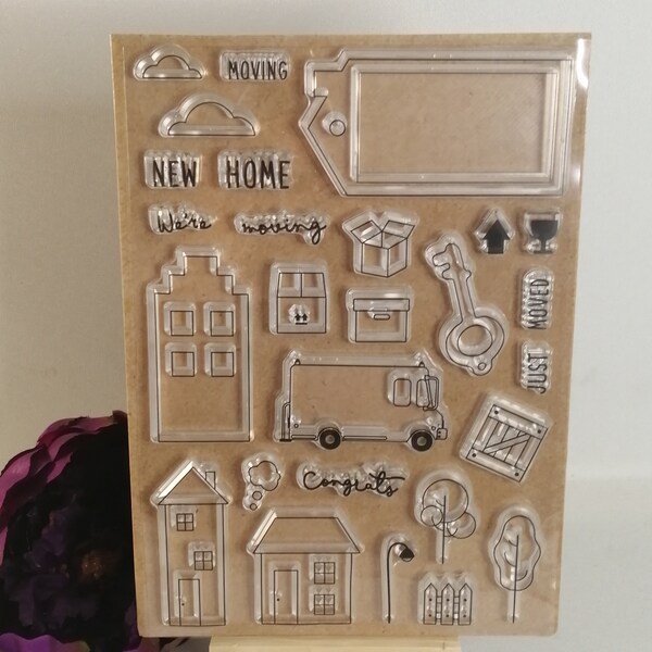 Clear Stamps, Bullet Journal Stamps, New Home, Moving, Silicone Stamps