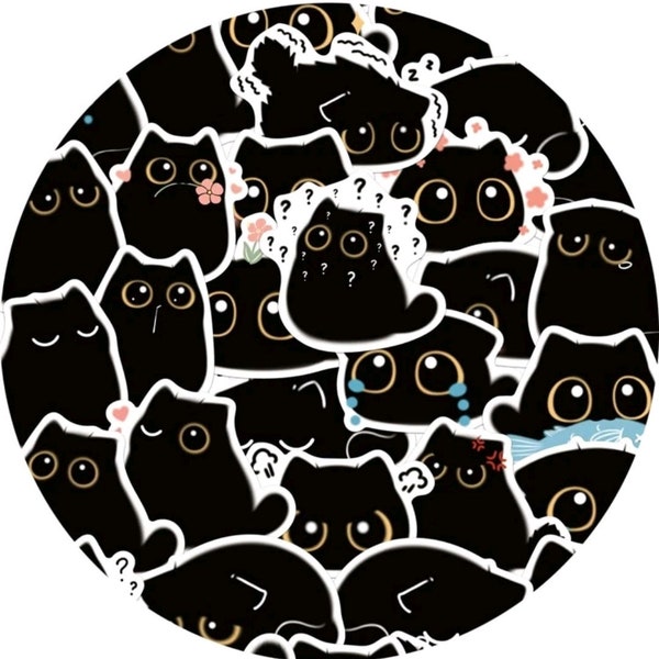 Cute Cat/Kitty, Süße Katzen, Sticker - 10er Set - zufällig